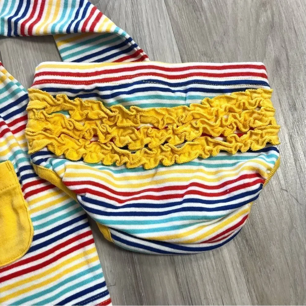Hanna Andersson Dress Baby 3-6 Months Multicolor Striped Diaper Cover Bloomers